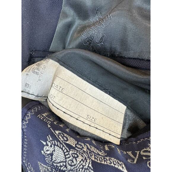 Vintage 90s Burberry Navy Blue 100% Wool Gold Logo Buttons Men's 44R - Picture 8 of 9